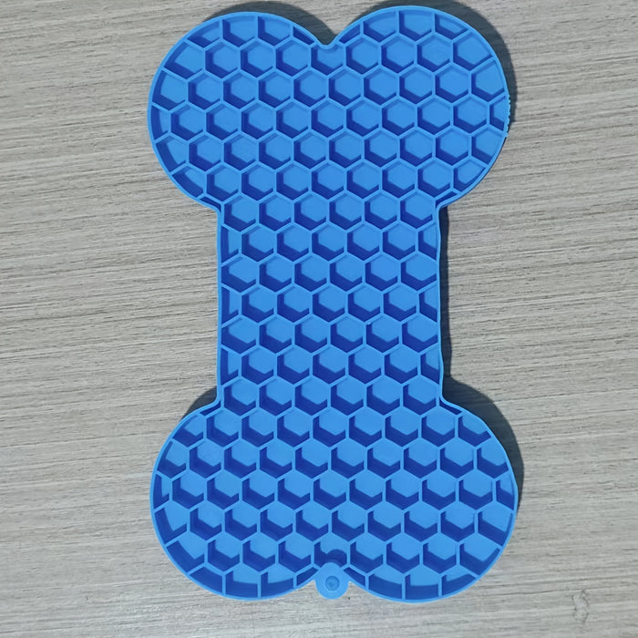 1pc Anxiety Relief Lick Pad For Dogs - Slow Feeder With Suction Cups For Peanut Butter And Treats - Bone-Shaped Pet Lick Pad