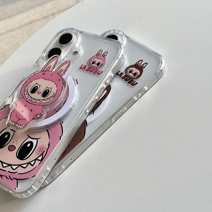 FOR IPHONE 16PORMAX Magnetic Acrylic Labu 15 Mobile Phone Protective Case Simple Magnetic Bracket 14 Protective Case 13 Trendy Men'S And Women'S Mobile Phone Case