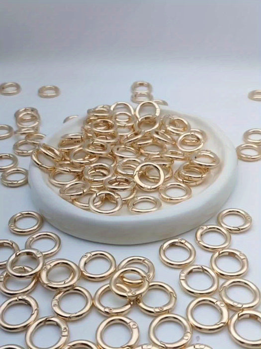 10pcs 10 Pack Golden Silver Round Spring Buckles, Multi-Size Purse Keychain Backpack Accessories