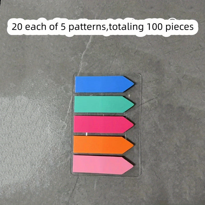 100pcs 100-Pack Portable Sticky Notes: Creative Index Markers & Note Stickers for Students, Index Cards, and Bookmarks