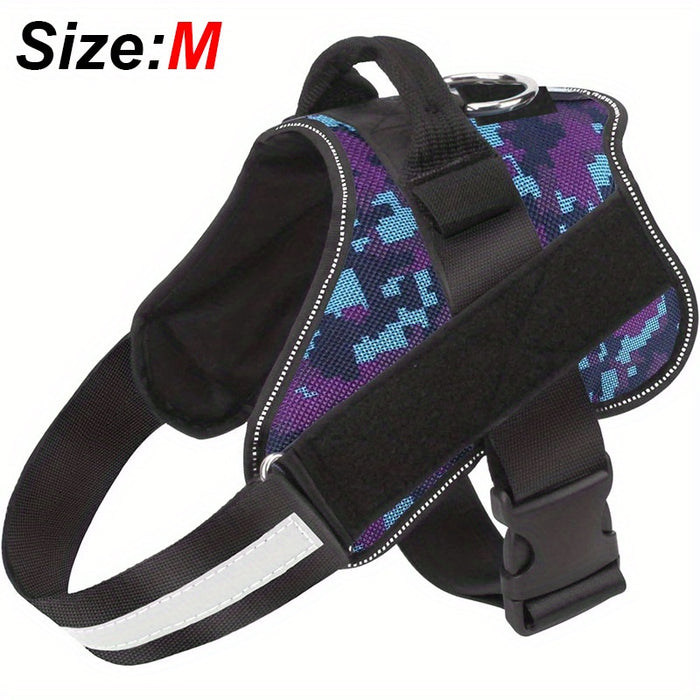 Reflective No-Pull Dog Harness with Breathable Design and Handle for Control and Comfort