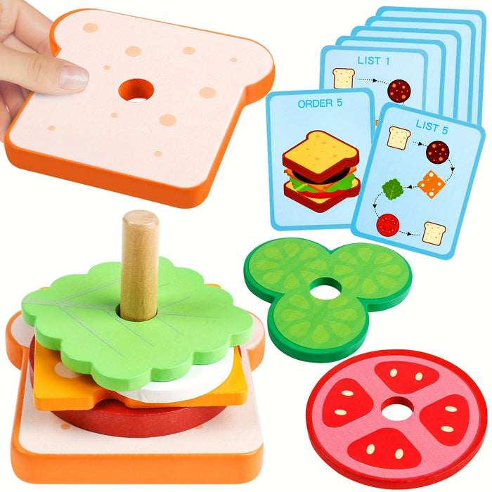 Fun Wooden Sorting & Stacking Toy - Boost Hand-Eye Coordination - Christmas And Halloween Gift!