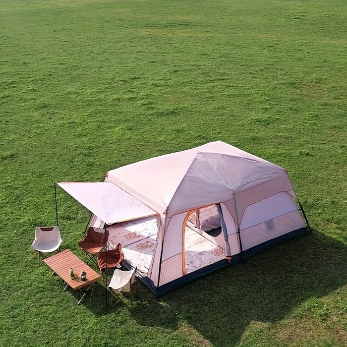 Outdoor Multi-person Camping Tent - Thickened Rainproof Two Rooms One Living Room Portable Family Camping, Courtyard Tent, Awning Set - For Families & Outdoor Enthusiasts - Suitable for Camping, Hiking & Picnics - Perfect Chr