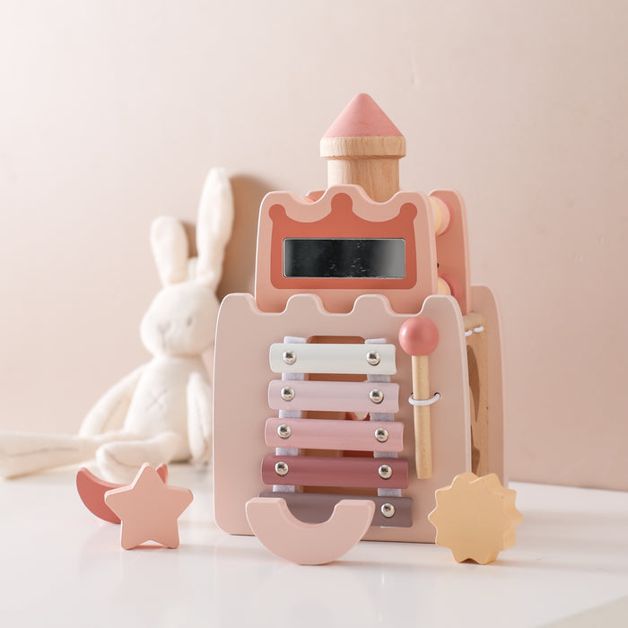 5 In 1 Wooden Castle Toy Set, Children'S Early Education Educational Toys, Stacked House Castle Matching Toys, Suitable For Children'S Birthday Gifts