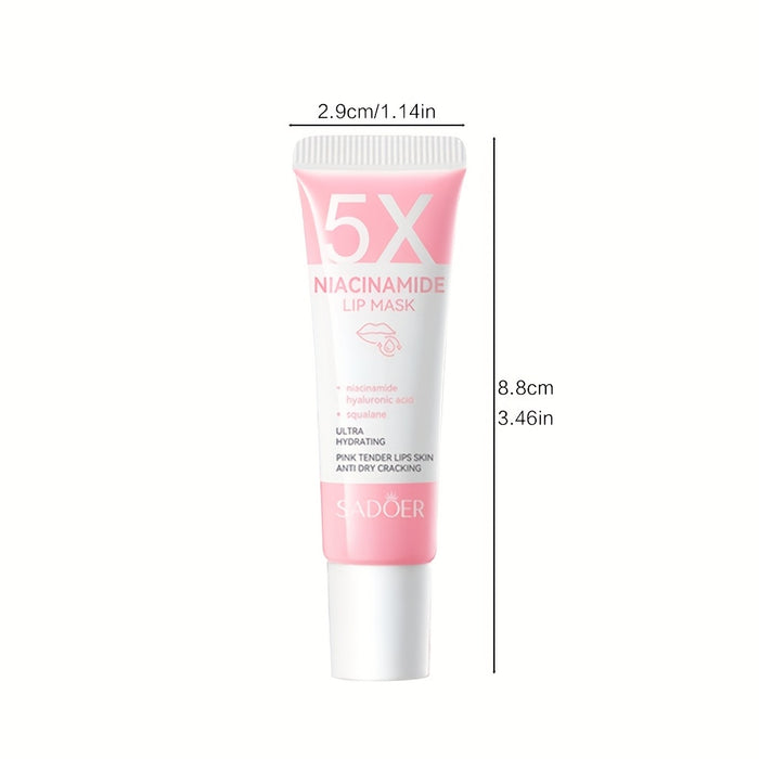 1 tube 5X Niacinamide Pink Tender Lips Lip Mask - Hydrating & Moisturizing Lip Treatment with Plant-Based Squalane, Ultra Smooth & Dry Cracking Lip Care, Beauty Essentials|Soothing Lip Treatment|Niacinamide Benefits