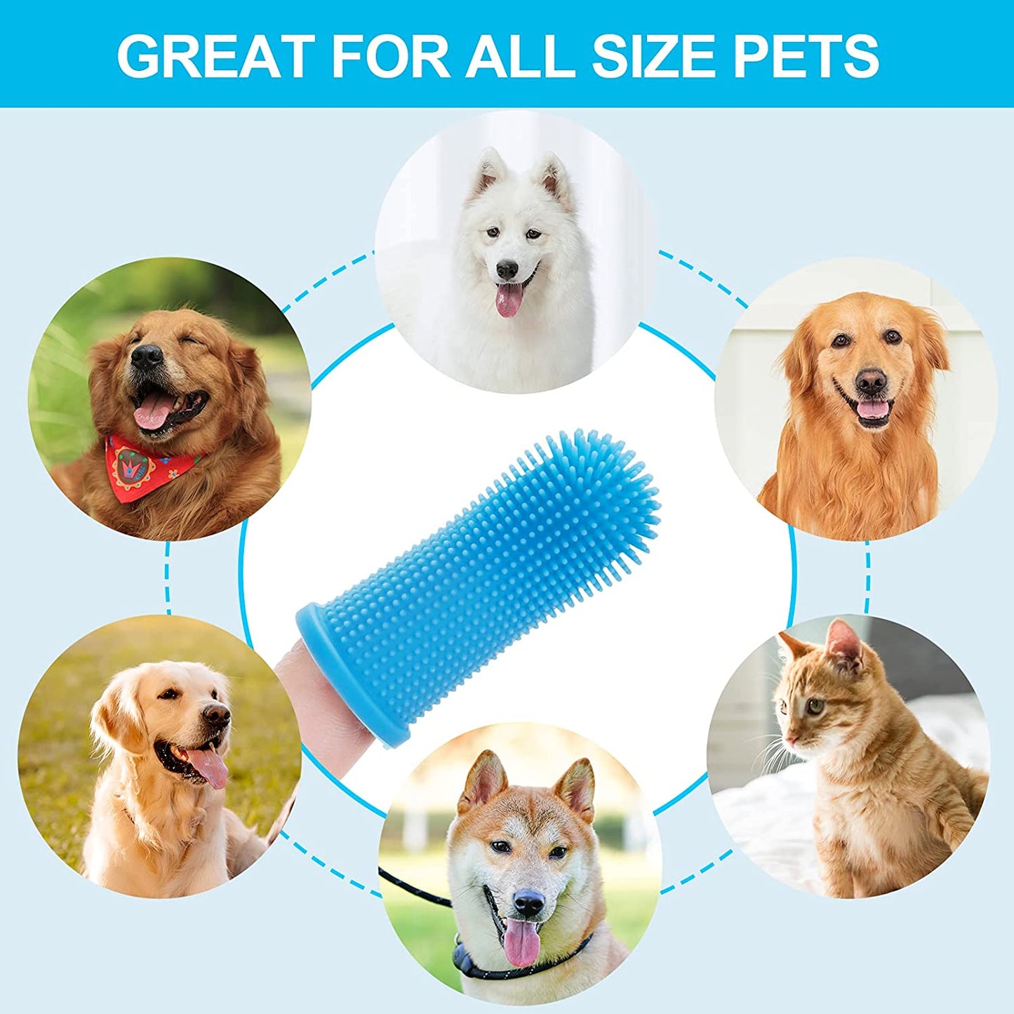 Super Soft Silicone Toothbrush - Perfect For Cleaning Your Dog Or Cat's Teeth!