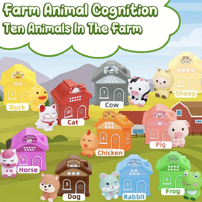 Toys for Kids Ages 1-3 Years Old - 20-Piece Farm Finger Puppets Set, Barn Counting & Matching Sorting Fine Motor Skills Educational Toys, Christmas and Birthday Gift