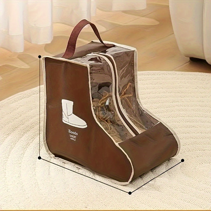 Transparent Shoe Bag With Carry Handle, Non-Woven Material, Elegant Design, Long-Lasting Use, Machine Washable