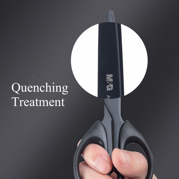1pc M&G Stationery 160mm Wear-resistant Black Edge Scissors, Stainless Steel Knife Blade Not Easy To Stick Glue, Household Handmade Life Durable Scissors, Office Supplies Single Handle Pack