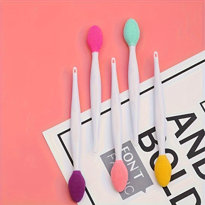 Pink Silicone Nose Brush - Dual-Sided Soft Exfoliating & Massaging, Blackhead Removal Tool, Formaldehyde-Free, 1pc