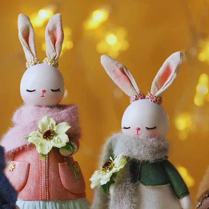 Easter Cartoon Cute Rabbit Home Table Resin Ornaments