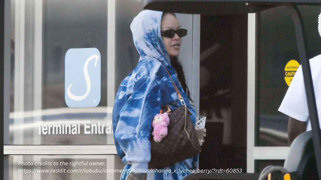 Rihanna with Labubu Macarone Keychain on her bag
