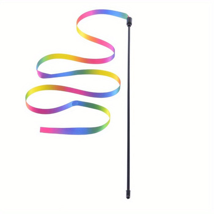 1pc Interactive Cat Toy with Ribbon Teaser Stick for Endless Fun and Playtime