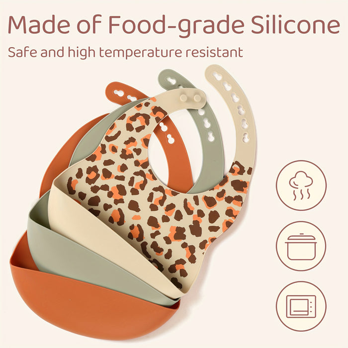6pcs/3pcs/2pcs Combination Silicone Youngsters Bibs, BPA Free, Waterproof and Soft, Adjustable, Easy to Fold and Clean Youngsters Feeding Bibs, Suitable for Home Feeding