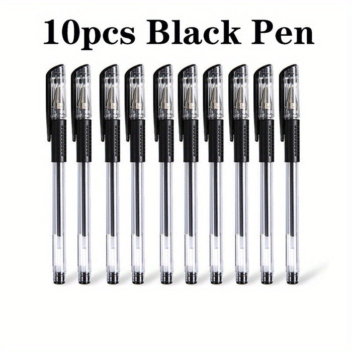 10pcs Gel Pens Set Black Blue Red Refill Gel Pen Bullet Tip 0.5mm School & Office Supplies Stationery kawaii accessories stationery Japanese Office School Cute