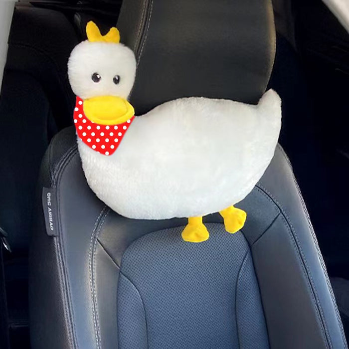 1pc Cute Cartoon Car Headrest Pillow, Neck Support Pillow, Cartoon Duck Love Heart Back Waist Pillow Seat Back Cushion Car Interior Decoration