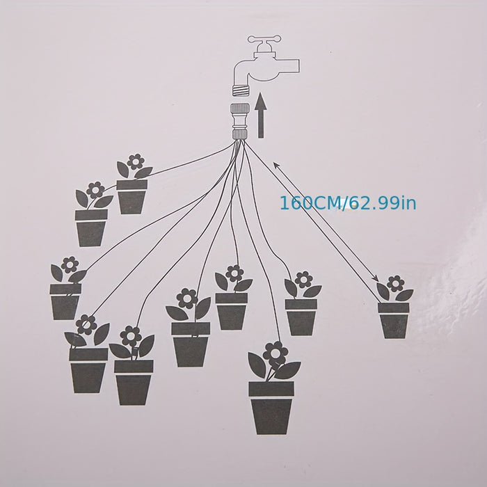 Garden Automatic Watering Device, Gardening Irrigation System, Drip Seepage Device with 10 Dripper Head Kit for Greenhouse Balcony Pot Plants Accessories(Threaded connection: 1/2 inch (20mm)
