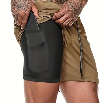 Men'S Summer Casual Athletic Shorts - Breathable, Lightweight Polyester, Red with Black Side Pockets and Drawstring Waistband, Perfect for Running, Training, Hiking & Outdoor Activities, Summer Training Gear | Drawstring Wais