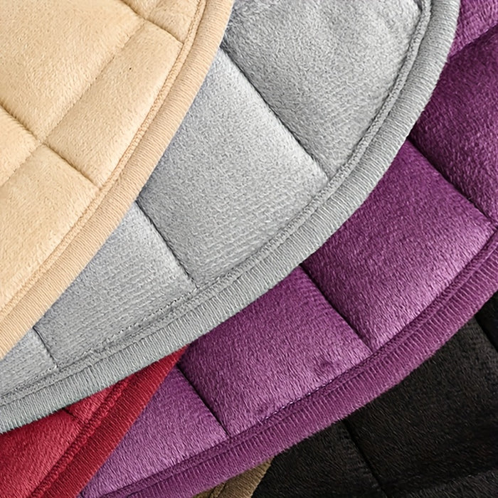 1pc Universal Oval Car Seat Cover, Anti-Slip, Breathable Polyester Fiber, Soft Sponge Filled, Lightweight, Portable, All-Season Vehicle Seat Protector, Hand Wash/Dry Clean Safe