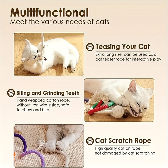 1pc Durable Cat Bite Rope Toy:  Interactive Cat Teeth Grinding Rope for Indoor Cats