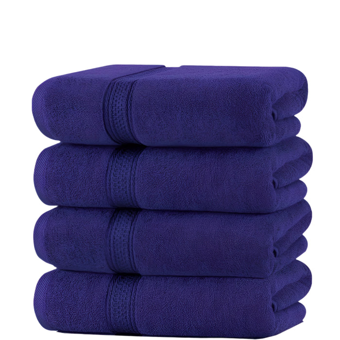 4-Pack Luxurious Cotton Hand Towels - Woven Face Towels, Highly Absorbent, Soft & Skin-Friendly for Home, Hotel, Spa
