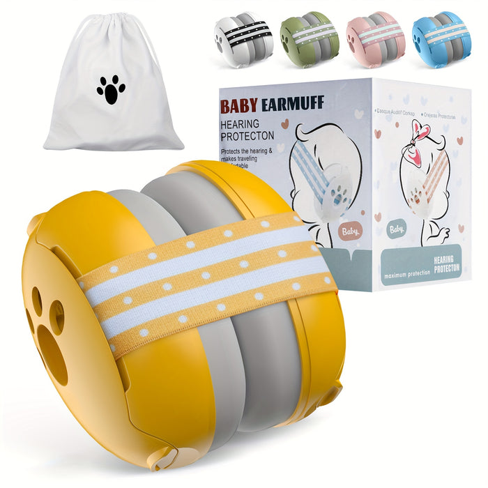 Babybond Earmuffs for 0-3 Years - Phthalate-Free Plastic Hearing Protection, Noise Cancelling Headphones for, Ideal for Halloween and Christmas Gifts, Adjustable Headband - White