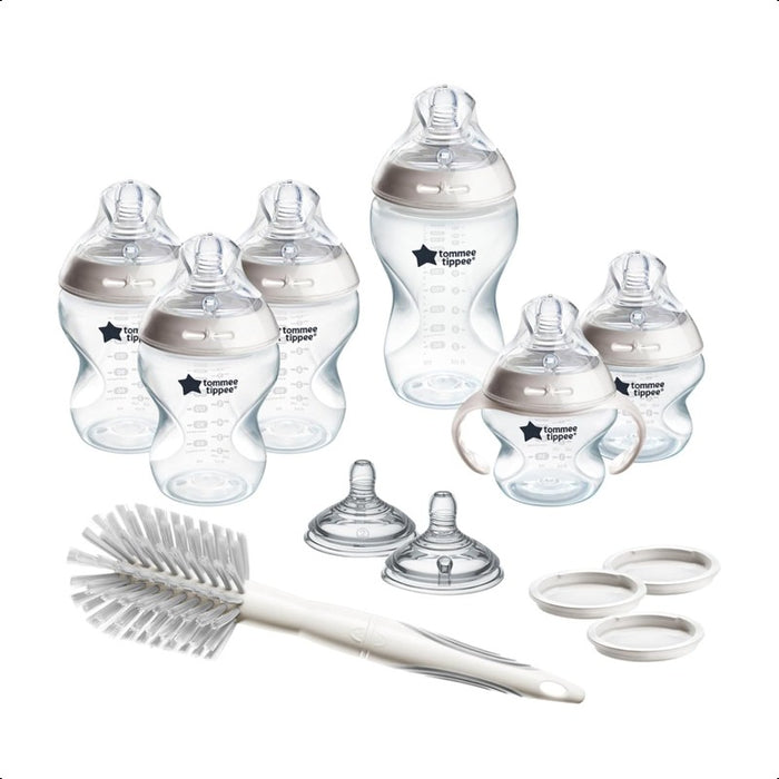 Tommee Tippee Natural Start Grow with Baby BPA Free Bottle 13pcs Set 2 x 5oz 3 x 9oz and 1 x 11oz Slow Medium and Thicker Flow Nipples Removable Bottle Handles