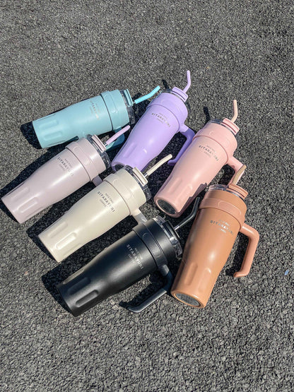 1140ML Stainless Steel Large Capacity Water Cup, Insulation Car and Simple Office Straw Ice Tumbler