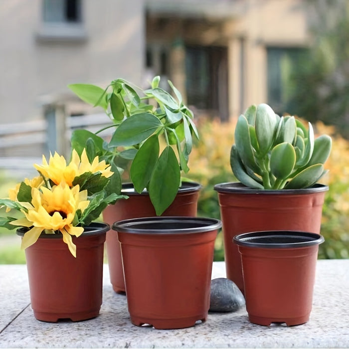 50pcs, Plastic Planter Pots For Indoor And Outdoor Plants, Lightweight Plastic Plant Pots For Seed Starting And Cultivation | Durable, Affordable, Ideal For Seed Germination And Flower Cultivation | Versatile Sizes | Extra La
