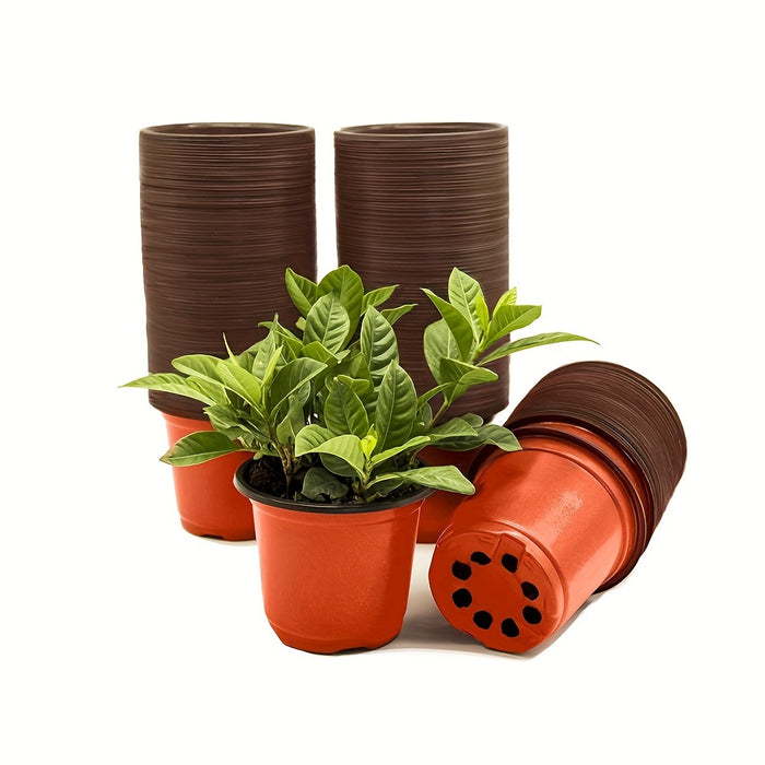 50pcs, Plastic Planter Pots For Indoor And Outdoor Plants, Lightweight Plastic Plant Pots For Seed Starting And Cultivation | Durable, Affordable, Ideal For Seed Germination And Flower Cultivation | Versatile Sizes | Extra La