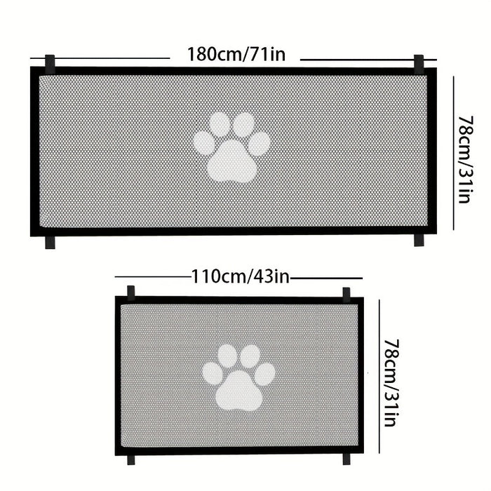Secure Portable Pet Safety Gate For Doorways - Quick-Fold Mesh Fence For Small Dogs - Adjustable, Childproof, Durable Design For Hallways, Doorways, And Staircases Safety Christmas Gift