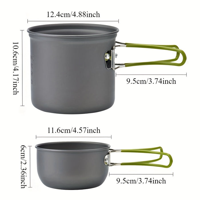 1pc Camping Cookware Kit With Stainless Forks Knives Spoons For Outdoor Camping, Picnic, Travel, Cooking