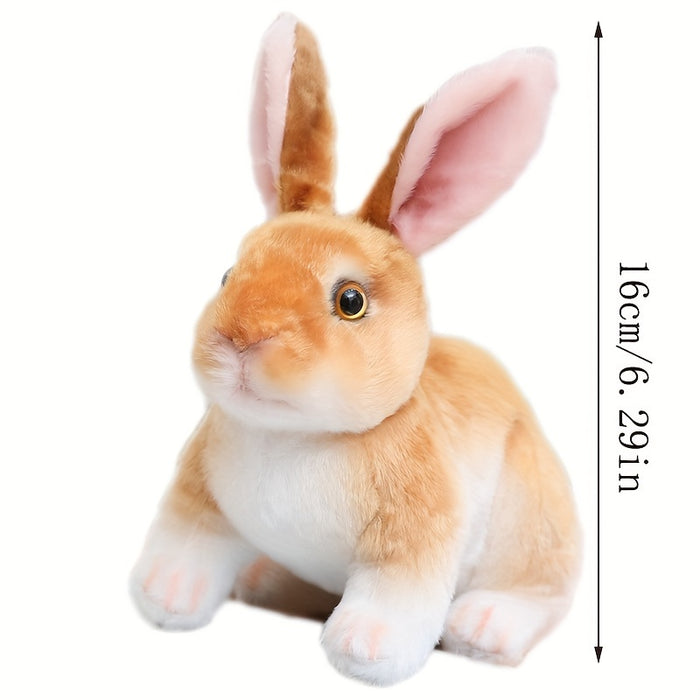 6.29in Lifelike Cute Rabbits Plush Toy - Realistic Bunny Simulation Model, 16cm Photo Props for Birthday, Home Decoration, Easter, Christmas, and Halloween Gifts