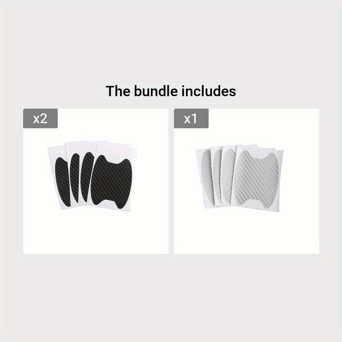4 pcs 4 Pcs Universal Carbon Fiber Car Door Handle Protectors - Scratch Resistant Adhesive Film
