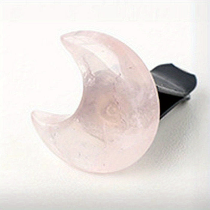 1pc Natural Quartz Crystal Car Vent Clip, Star Moon Heart Shape, Non-Electric Auto Air Vent Decoration, Ideal for Christmas Halloween Graduation Juneteenth Gifts