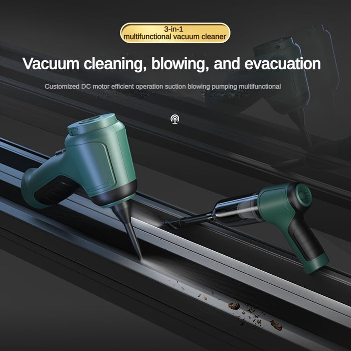 3-in-1 Wireless Vacuum Cleaner: Powerful Suction, Air Extraction & Dust Blowing for Home & Car Use