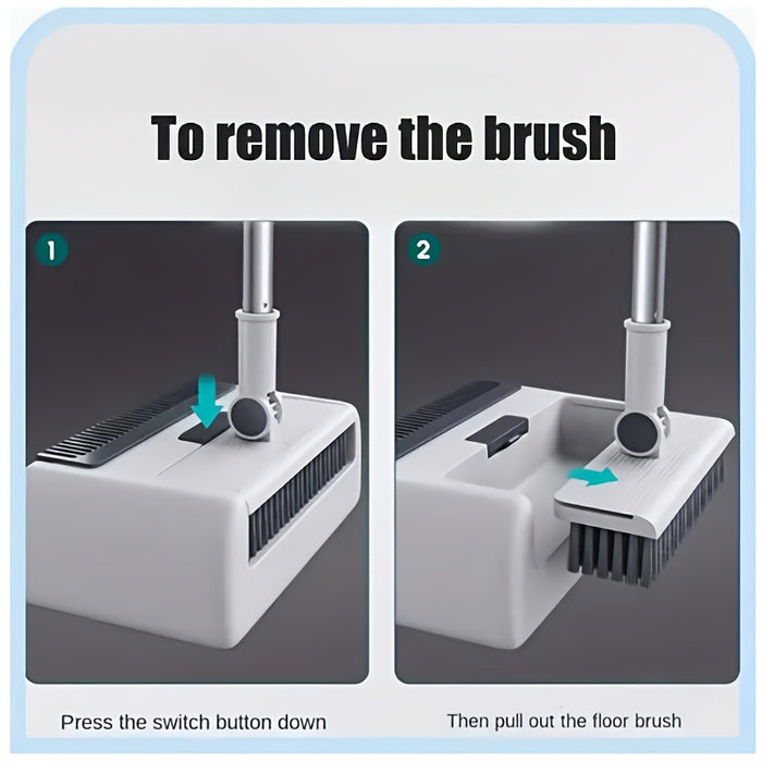 3-in-1 Foldable Broom and Dustpan Set, Unflagged Bristle Sweep Brush, Multi-Surface Cleaning Kit for Living Room, Bedroom, Bathroom, Carpet, Hard Floor, Durable Plastic, Home and Dorm Use