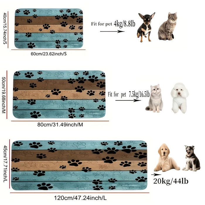 1pc Waterproof Dog Paw Print Doormat, Absorbent & Quick-Drying Dog Rug with Non-Slip Backing for Muddy Paws Entrance
