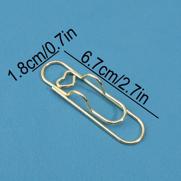 1pc/5pcs Metal Love Creative Paperclip Style Pen Holder, Simple Portable Student Notebook Holder Accessories Round Ballpoint Pen Clip