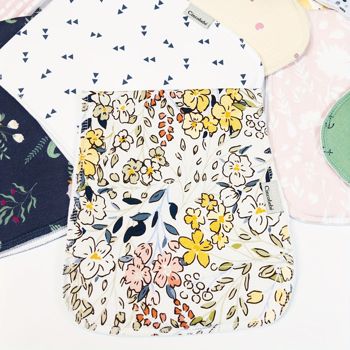 Cincobebé 5-pack Of Super Soft Burp Cloths For Newborns - Absorbent And Breathable With Cute Cartoon Unisex Design