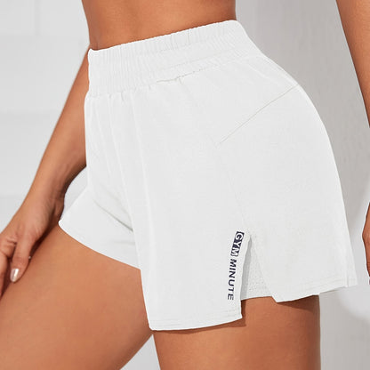 Womens Quick-Dry Casual Athletic Yoga Shorts with Pockets - Elastic Waistband, Slight Stretch Polyester Fabric, Machine Washable - Perfect for Running, Gym, Spring, Summer, and Fall Seasons