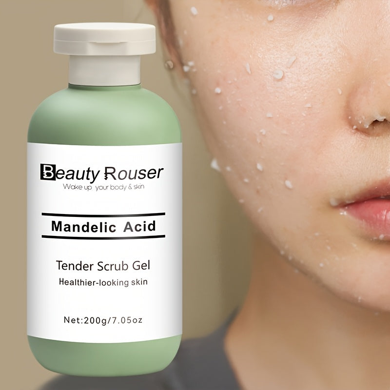 Mandelic Acid Cleansing Gel with Aloe and Rose Extract - Gentle, Moisturizing Face and Body Scrub, Deep Pore Cleansing, Unclogs Skin, Alcohol-Free, Suitable for All Skin Types,