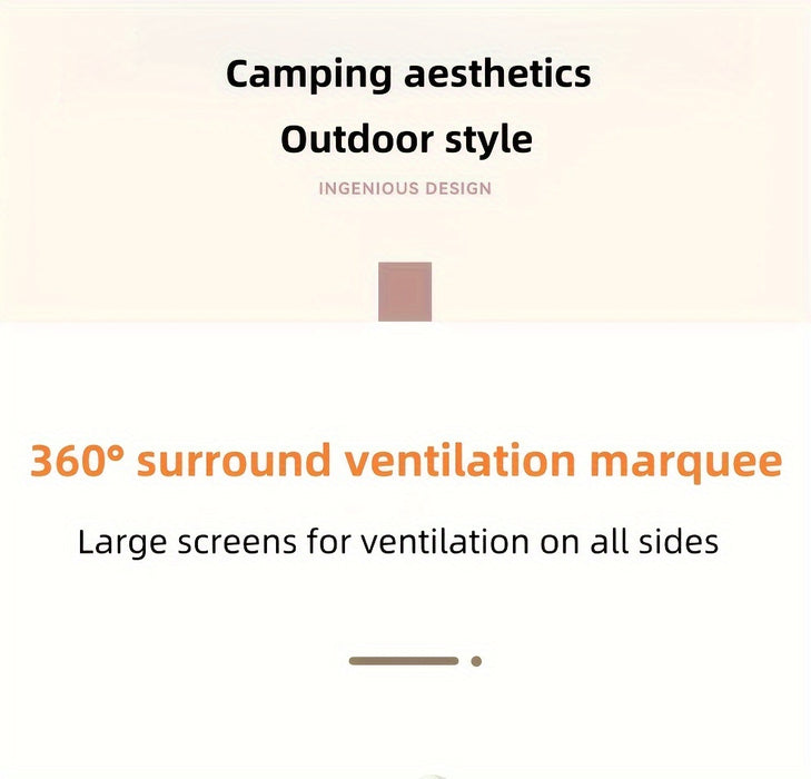 8-Person Family Camping Tent with Canopy - Quick Setup, Mosquito Netting, Windproof, All-Season, Beige, UV Protection, Multi-Band Sunshade, Durable Oxford Fabric, Perfect for Outdoor Adventures, Campers Accessories