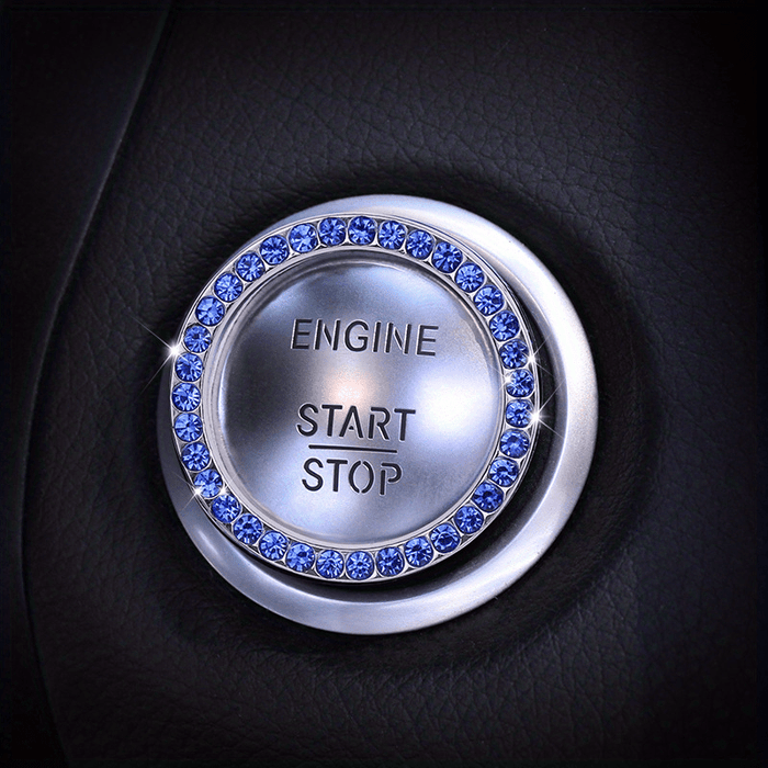 Car One-Button Start Rhinestone Ignition Ring Decoration, Thanksgiving Christmas New Year Gift