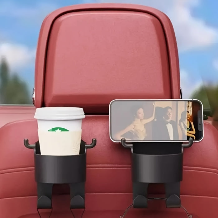 1pc Multi-Function Car Organizer with Hook, Cup Holder & Storage Box - Durable PP Material for Seat Back Drink and Phone Holder