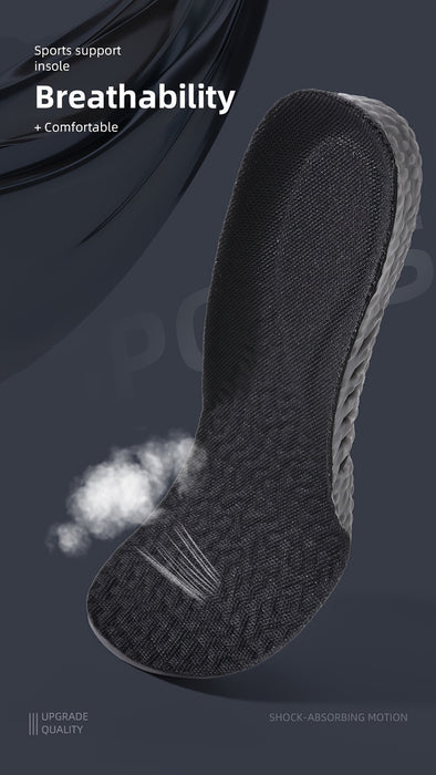 1 Pair COSYLEE High-Elasticity Arch Support Insoles for Running Shoes - Durable EVA Material, Black with Blue Accents, Textured Comfort Design, Ideal for Sports & Casual Footwear, Shoe Accessories