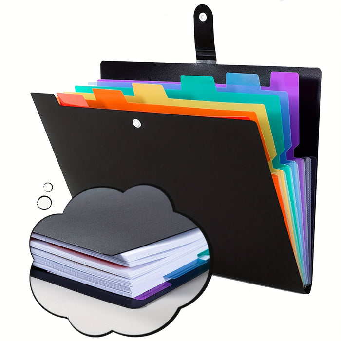 1pc 7-Pocket A4 Expanding File Folder with Labels, Multifunctional Storage Organizer for School, Office, Home
