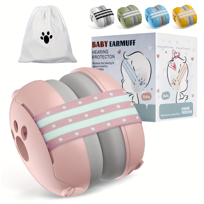 Babybond Earmuffs for 0-3 Years - Phthalate-Free Plastic Hearing Protection, Noise Cancelling Headphones for, Ideal for Halloween and Christmas Gifts, Adjustable Headband - White