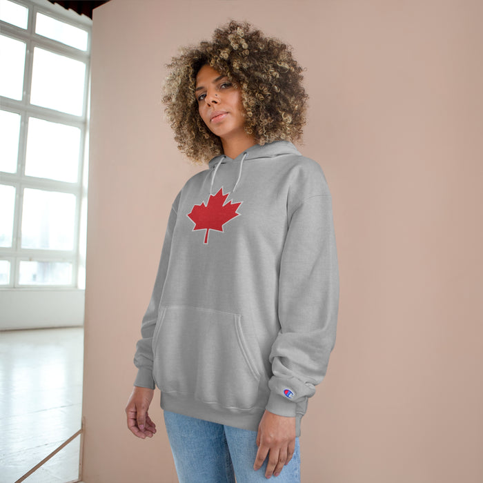 Red Maple Leaf Champion Hoodie - Canadian Pride Sweatshirt