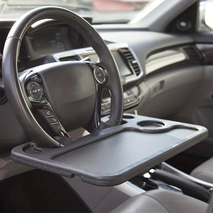 Multifunctional Car Steering Wheel Tray Table: Storage Rack for Phone, Snacks, and More